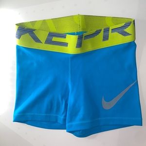 Size XS Nike Pro Spandex 3 inch Laser Blue